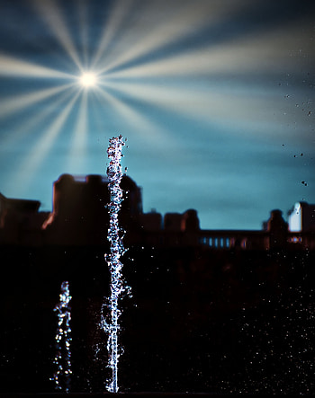 Water, Fountain, Macro, Shine, Light, Jet HD phone wallpaper