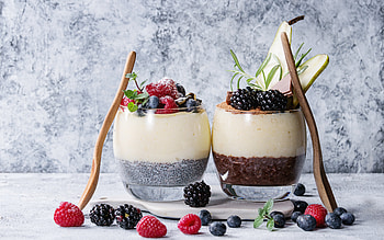 Yogurt and Berries, fruit, berries, yogurt, food HD wallpaper