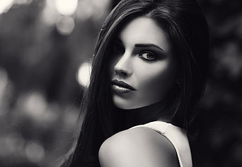 Beautiful Brunette, model, hair, woman, brunette HD wallpaper