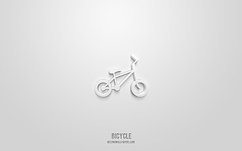 Bicycle 3d icon, white background, 3d symbols, Bicycle, sport icons, 3d icons, Bicycle sign, sport 3d icons HD wallpaper