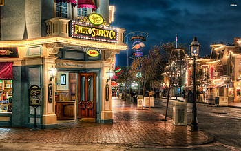 main street, street, main, shop, lamp post HD wallpaper