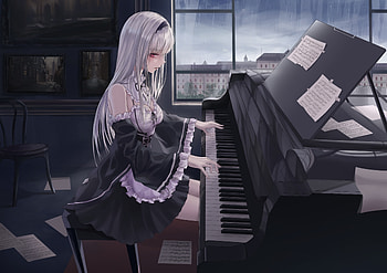 Anime Girl, girls, Piano, Girl, Anime HD wallpaper