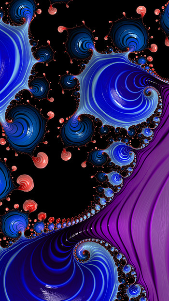 Fractal Art Trippy Psychedelic Background for Smart, black, blue, colors, psychedelic, trippy, Abstract, fractal, abstract blue, abstract black HD phone wallpaper