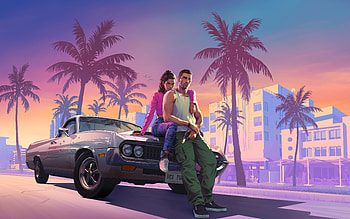 Grand Theft Auto 6 / GTA VI - Clean Full Size, car, people, street, sunset, video game, Rockstar Games HD wallpaper