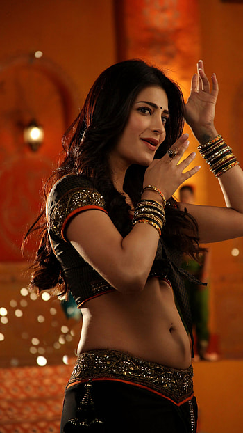 Shruti Hassan, navel, multilingual actress, sexy gorgeous, glamorous HD phone wallpaper