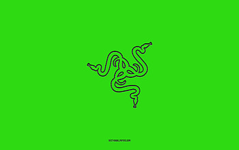 Razer green logo, , green gradient background, Razer carbon logo, green background, Razer logo, Razer emblem HD wallpaper