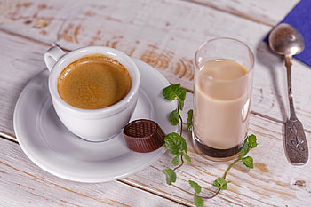 Coffee, cocoa, chocolate, spoon HD wallpaper