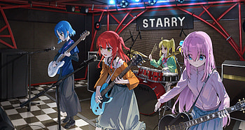 Bocchi the Rock! Ultra – Hitori Gotou & Band Live at Starry, Hitori Gotou, Nijika Ijichi, Ikuyo Kita, Ryou Yamada, Anime, Bocchi the Rock! HD wallpaper