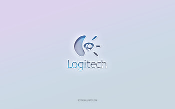 Logitech logo, cut out 3d text, white background, Logitech 3d logo, Logitech emblem, Logitech, embossed logo, Logitech 3d emblem HD wallpaper