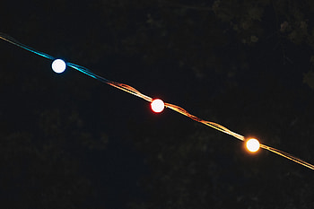 Night, Dark, Shine, Light, Garland, Light Bulbs HD wallpaper