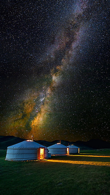 Yurt camp, Mongolia HD phone wallpaper