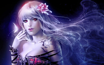 Princess Hope, princess, butterfly, glow, flower HD wallpaper