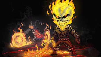 Ghost Rider Chibi Art, ghost-rider, artwork, superheroes, digital-art, artstation HD wallpaper