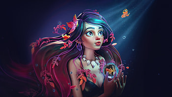 Mermaid Queen Of The Fishes, mermaid, artist, artwork, digital-art, artstation HD wallpaper
