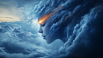 Ethereal Woman in Surreal Cloudscape – Portrait, portrait, woman, cloud, surreal HD wallpaper