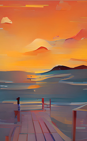 Beach View, cloud, sky, Art, Illustration, Natural, Sea HD phone wallpaper