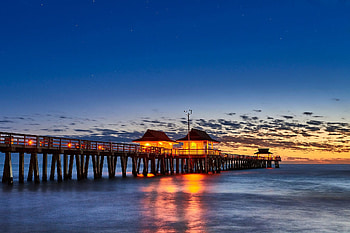 Naples, Florida, Sunset at Pier, Fonwall HD wallpaper