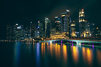 Cities, Architecture, Night City, City Lights, Skyscrapers HD wallpaper