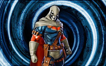 Taskmaster, blue grunge background, Fortnite, vortex, Fortnite characters, Taskmaster Skin, Fortnite Battle Royale, Taskmaster Fortnite HD wallpaper
