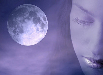 Romantic Moon, night, purple, women, moon HD wallpaper