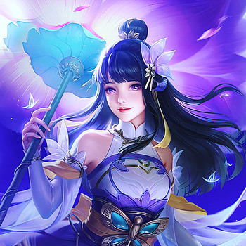 Kagura, art, blue HD phone wallpaper