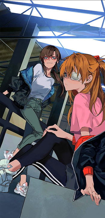 Azuka y makinami, Anime, Evangelion HD phone wallpaper
