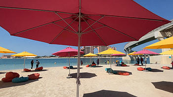 Dubai, Beach Umbrella HD wallpaper