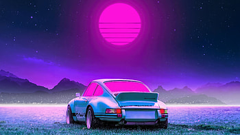 Porsche Carrera Synthwave, porsche, cars, synthwave, vaporwave, artist, artwork, digital-art HD wallpaper