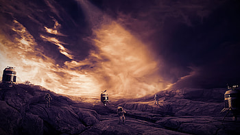Astronaut, spaceship, exploration, fantasy HD wallpaper