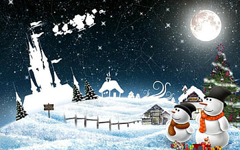 Merry Christmas, eve, snowman, sky, Christmas HD wallpaper