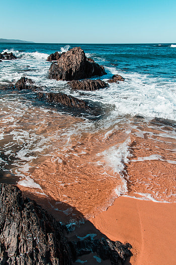 Nature, Sea, Sand, Rocks, Coast HD phone wallpaper
