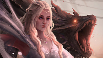Daenerys Targayen With Dragons Artwork , daenerys-targaryen, dragon, artwork, artist, digital-art HD wallpaper