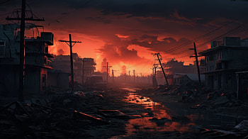 Post-Apocalyptic Town, town, Sci Fi, apocalyptic HD wallpaper