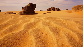 Algeria Sahara desert, Sand dune, Rocks HD wallpaper