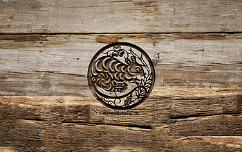Rat zodiac sign, , chinese zodiac, carving signs, Chinese calendar, Rat zodiac, wooden backgrounds, Chinese Zodiac Signs, creative, Rat HD wallpaper