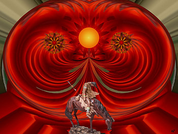 Sunset on the Tired Hunter, eye candy, abstract, 3d, fractal, collage HD wallpaper
