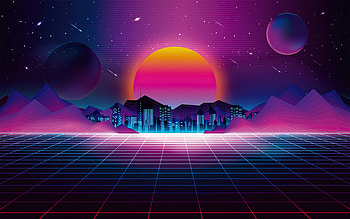 Retro City Sunset , retrowave, artist, artwork, digital-art HD wallpaper