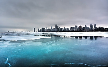 Winter, Nature, Ice, City, Coast, Fog, Ocean, Cold HD wallpaper