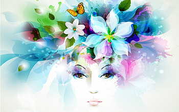 Spring Girl, fantasy, colours, flowers, girl, spring HD wallpaper