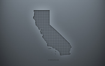 California map, gray creative background, California, USA, gray paper texture, American states, California map silhouette, map of California, gray background, California 3d map HD wallpaper