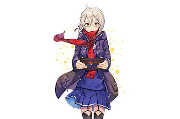 Mysterious Heroine X, Fate/Grand Order, scarf, anime girl with gift box, cute HD wallpaper