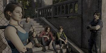 Jill valentine Chris Leon Rebecca and Claire, movie, Resident Evil: Death Island HD wallpaper