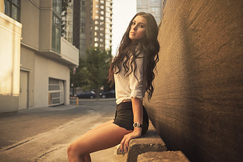 Beautiful Brunette Girl graphy, model, girls, graphy, lights HD wallpaper