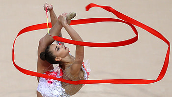 Dynamic sport, Artistic gymnast, Energetic performance, Vibrant HD wallpaper