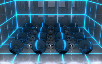 3D, Neon, Digital Art, Balls HD wallpaper