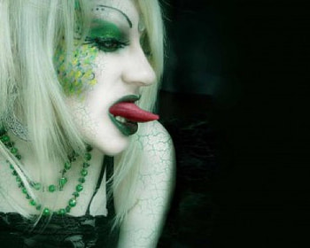 girl snakes, snake, girl, togue, painted HD wallpaper