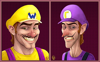 Portraits: Wario + Waluigi by Elusive-Angel ... HD wallpaper