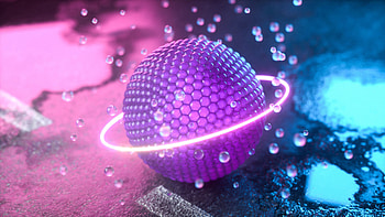 3D, Neon, Ring, Ball, Glow, Balls HD wallpaper
