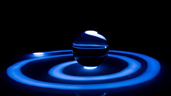 Blue Glass Light Ball Reflection Abstraction Abstract HD wallpaper