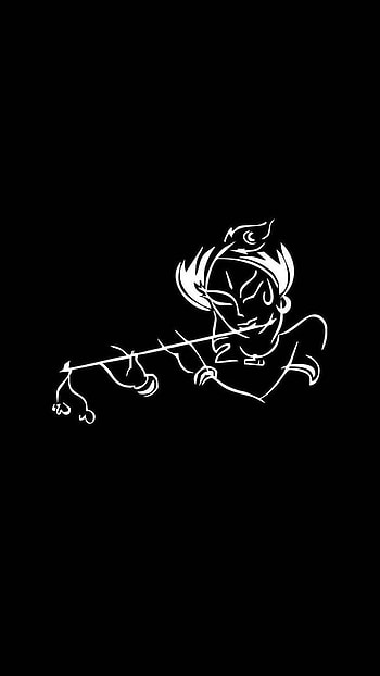 on sri krishna in 2022. Simple , nature , Cute small drawings, Krishna Black HD phone wallpaper